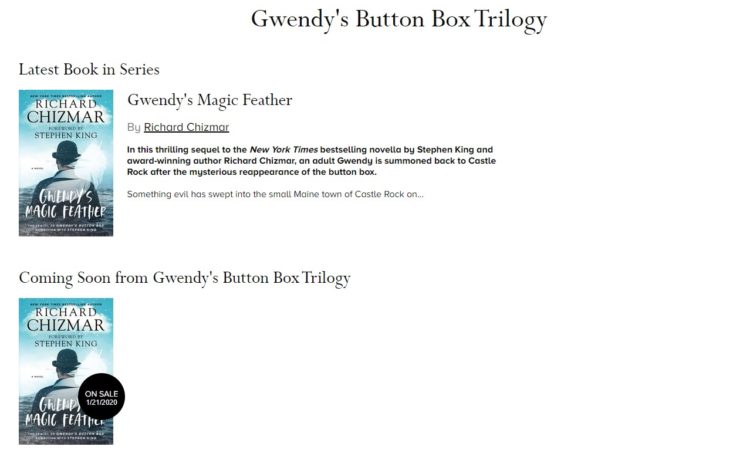 Gwendy’s Button Box Trilogy